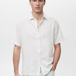MANGO MAN Spread Collar Relaxed Fit Short Sleeve Casual Shirt-image-85