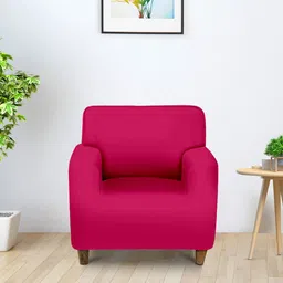 Aura Red Single Seater Sofa Cover With Arms-image-98