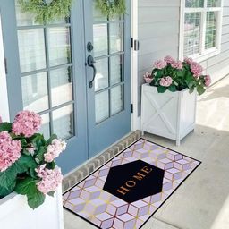 Aura Purple & Black Anti-Skid Doormat-15