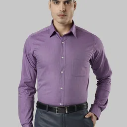 Raymond Men Purple Slim Fit Solid Formal Shirt-image-44