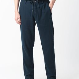 RARE RABBIT Men Pastor Drawstring Mid-Rise Slim Fit Cotton Trouser-image-27