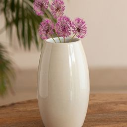 ExclusiveLane Barrel Modern White Ceramic Vases-35