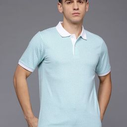 Raymond Geometric Print Polo Collar Pure Cotton Modern Fit T-shirt-image-6