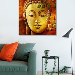 999Store Brown Printed Buddha Canvas Wall Art-32