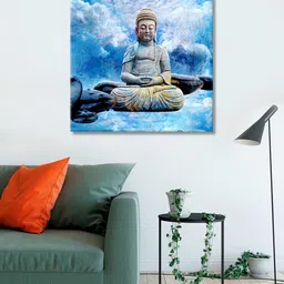 999Store Blue High Definition Digitally Printed Buddha Wall Art-35