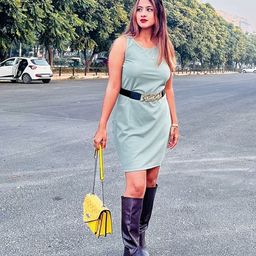 Tokyo Talkies Women Gorgeous Green Solid Dress-picture-16