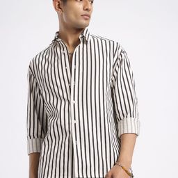glitchez Urban Flow Striped Oversized Pure Cotton Shirt-image-42