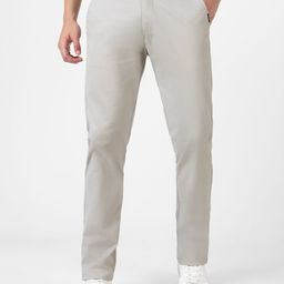Urbano Fashion Men Grey Slim Fit Solid Chinos-image-16