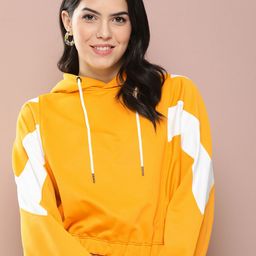 Harvard Colourblocked Hooded Crop Sweatshirt-image-57