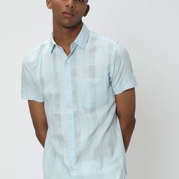 Mufti Checked Opaque Pure Cotton Casual Shirt-picture-37