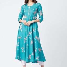 Tissu Women Blue Printed Anarkali Kurta-picture-20