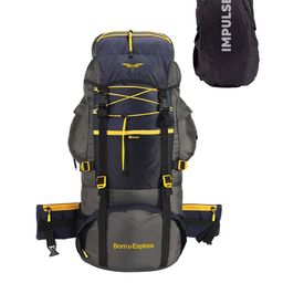 Impulse Unisex Grey & Blue Colourblocked Rucksacks-20