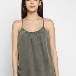 Aditi Wasan Women Olive Green Solid A-Line Top-image-29