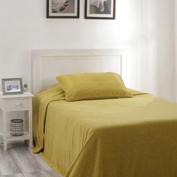 MASPAR Mustard Yellow Solid Cotton 310 GSM Single Bed Cover-picture-46