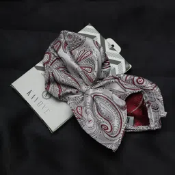 KOVOVE Men White & Maroon Printed Pocket Square-image-92