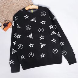 Gini and Jony Boys Black & White Printed Pullover-image-33