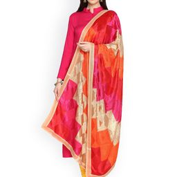 Dupatta Bazaar Multicoloured Phulkari Embroidered Dupatta image 1
