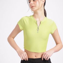 glitchez Zipper Chic Ribbed Crop Top-image-32