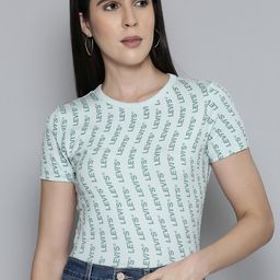 Levis Women Brand Logo Printed Slim Fit T-shirt-image-12