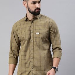 Majestic Man Men Comfort Slim Fit Opaque Checked Pure Cotton Casual Shirt-image-30
