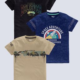 BAESD Boys Pack Of 3 Printed Pure Cotton T-shirt-image-54
