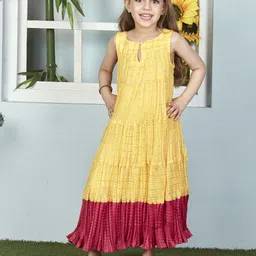 Lil Peacock Girls Checked Fit & Flare Midi Dress-image-32