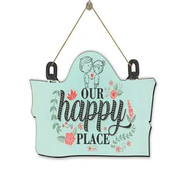 Indigifts Blue Printed Wooden Door Wall Hanging-image-30