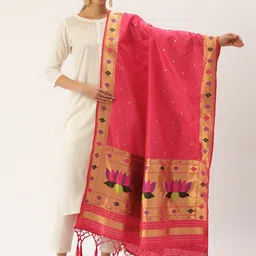 LOOKNBOOK ART Woven Design Dupatta with Zari-picture-51