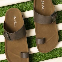 Mast & Harbour Men Brown Solid Flip-Flops-picture-37