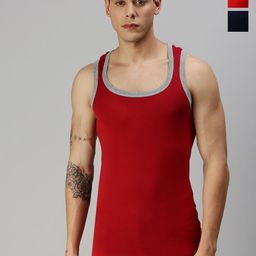 ONN Pack Of 3 Square Neck Pure Cotton Gym Vests-image-61