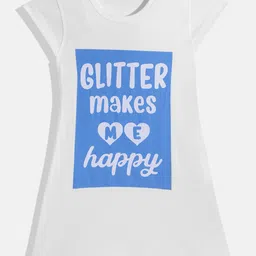 Eteenz Girls Premium Cotton Typography Printed A-Line Dress-image-96
