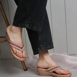 Anouk Women Embellished Round Toe Wedge Sandals-25