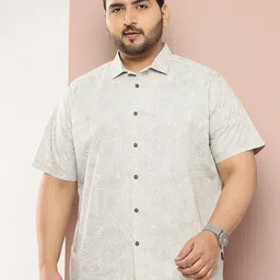 Thomas Scott Plus Size Premium Floral Printed Pure Cotton Casual Shirt-image-54