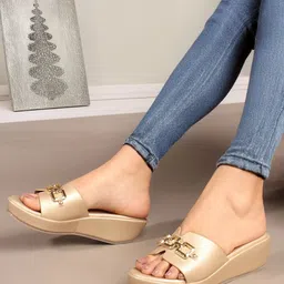 Carlton London Party Wedge Sandals with Buckles-image-17
