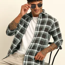 Bushirt Men Classic Opaque Checked Casual Shirt-image-45