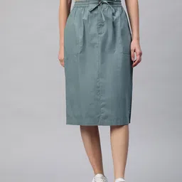 Popnetic Solid Cotton Tailored Skirt with Pocket-picture-23