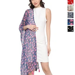 StoleVilla Women Set Of 6 Floral Printed Stoles-picture-0