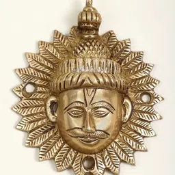 Exotic India Small Brass Surya Dev Wall Hanging-image-13