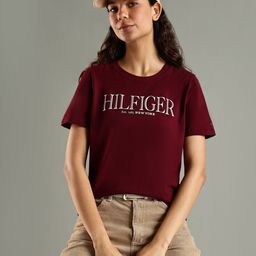 Tommy Hilfiger Brand Logo Printed Organic Cotton Regular Fit T-shirt-image-92
