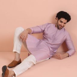 KISAH Men Striped Regular Kurta with Trousers-49