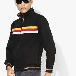 Black Striped Sweat Jacket-image-4