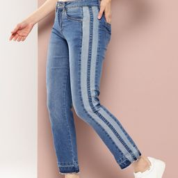 Harvard Women Straight Fit with Side Stripes Jeans-image-7