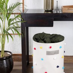 My Gift Booth Cream-Coloured Solid Canvas Laundry Bag-image-63