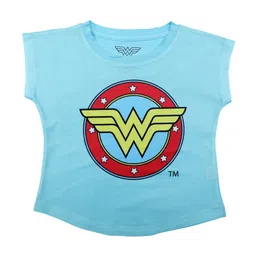 Wonder Woman Girls Blue Printed Top-image-98