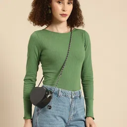 DressBerry Non-Detachable Sling Strap Structured Sling Bag-12