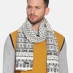 513 Men Beige & Red Woven Design Mufflers-picture-15