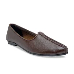 Teakwood Leathers Men Brown Textured Mojaris-49