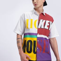 glitchez Typography Printed Drop-shoulder Sleeves Oversized Casual Shirt-image-15