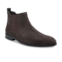 Teakwood Leathers Men Brown Solid Suede Mid-Top Flat Boots-image-52