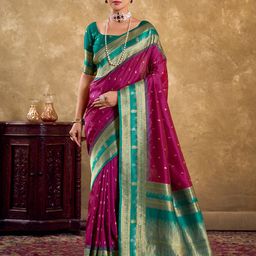 KAYOMMI Woven Design Zari Pure Silk Banarasi Saree-image-81